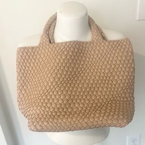 Vegan Leather Tan Hand Held Tote Bag